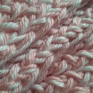 Chunky Pink and White Knit Fabric